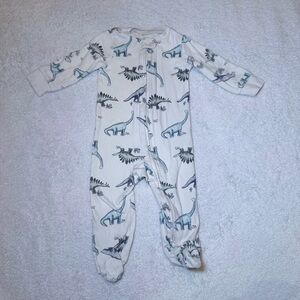Carter's Cream Footed One-Piece with Blue & Gray Dinosaurs